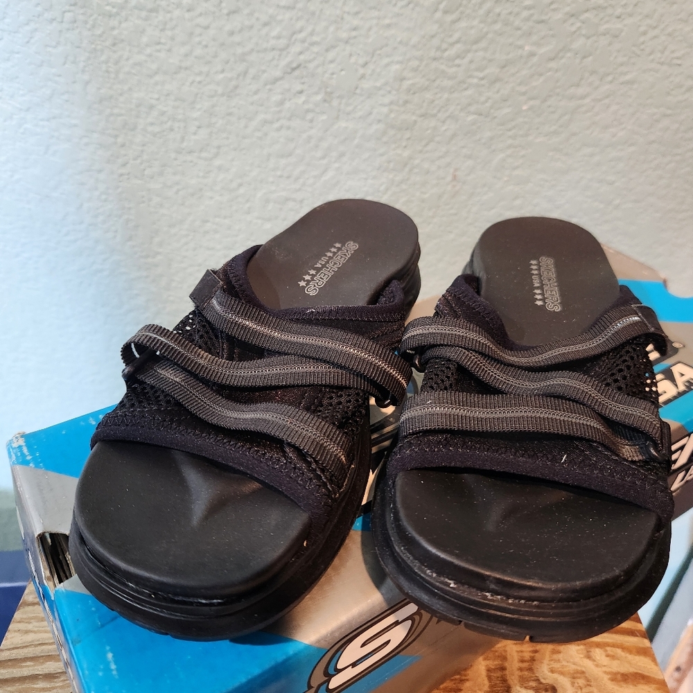Vtg Skechers Y2K Platform Sandals Neoprene Mesh Strap Slides sz 6 New In Box